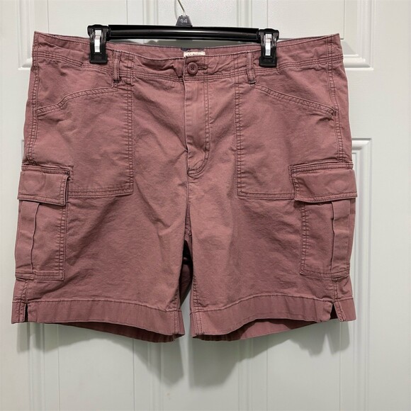 L.L. Bean Pants - L.L.Bean Womens Cargo Utility Shorts Pink Size 18 Button Fly Flat Front
